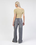 Offshoulder Shirt mit Glitzer