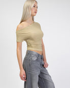 Offshoulder Shirt mit Glitzer