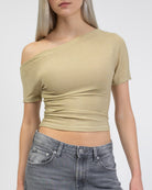 Offshoulder Shirt mit Glitzer