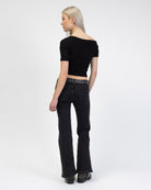 Offshoulder Shirt mit Glitzer