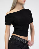 Offshoulder Shirt mit Glitzer