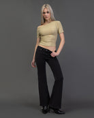 Offshoulder Shirt mit Glitzer