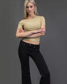 Offshoulder Shirt mit Glitzer