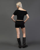 Offshoulder Shirt mit Glitzer