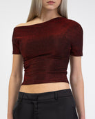 Offshoulder Shirt mit Glitzer