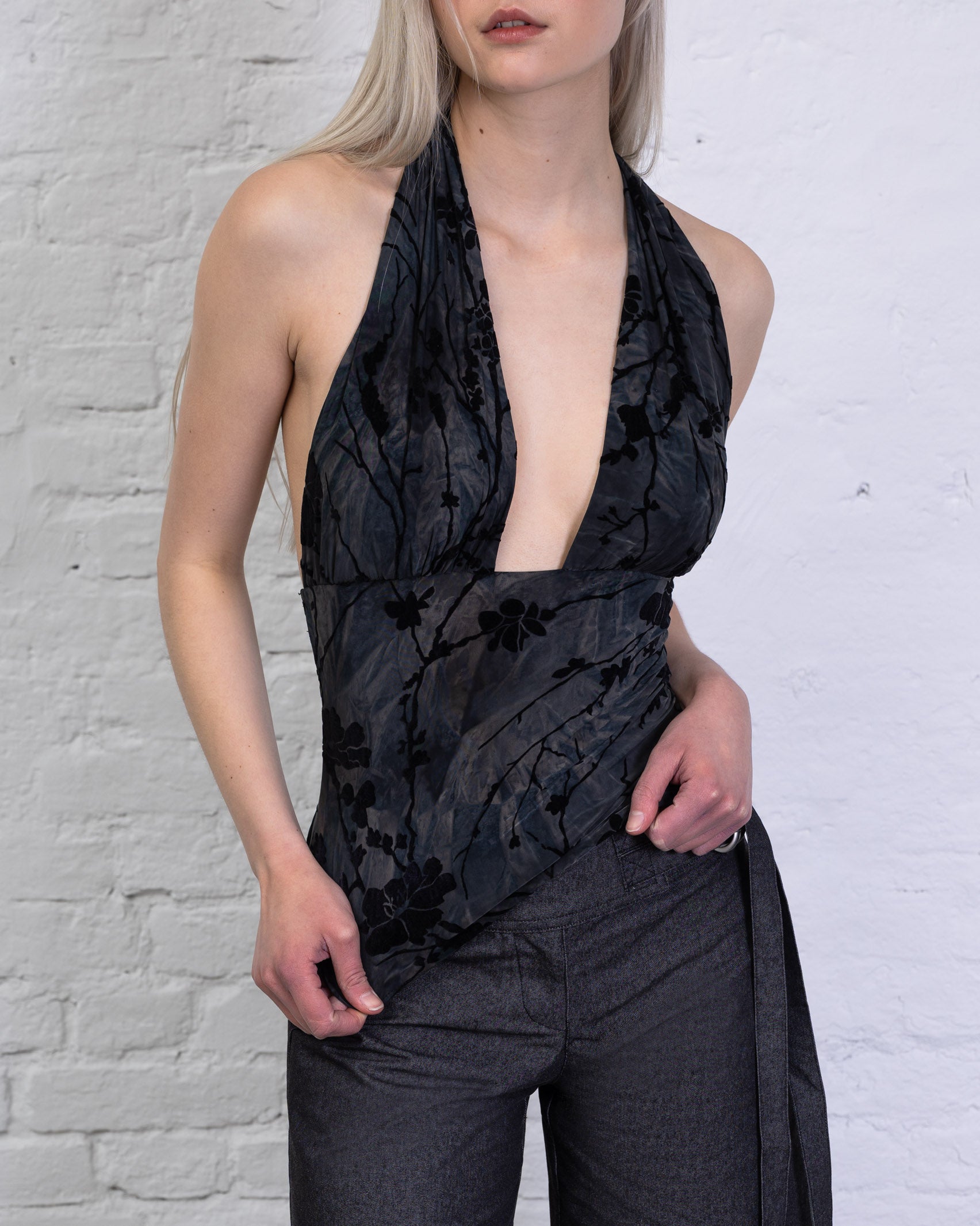 Neckholdertop mit Blumenprint
