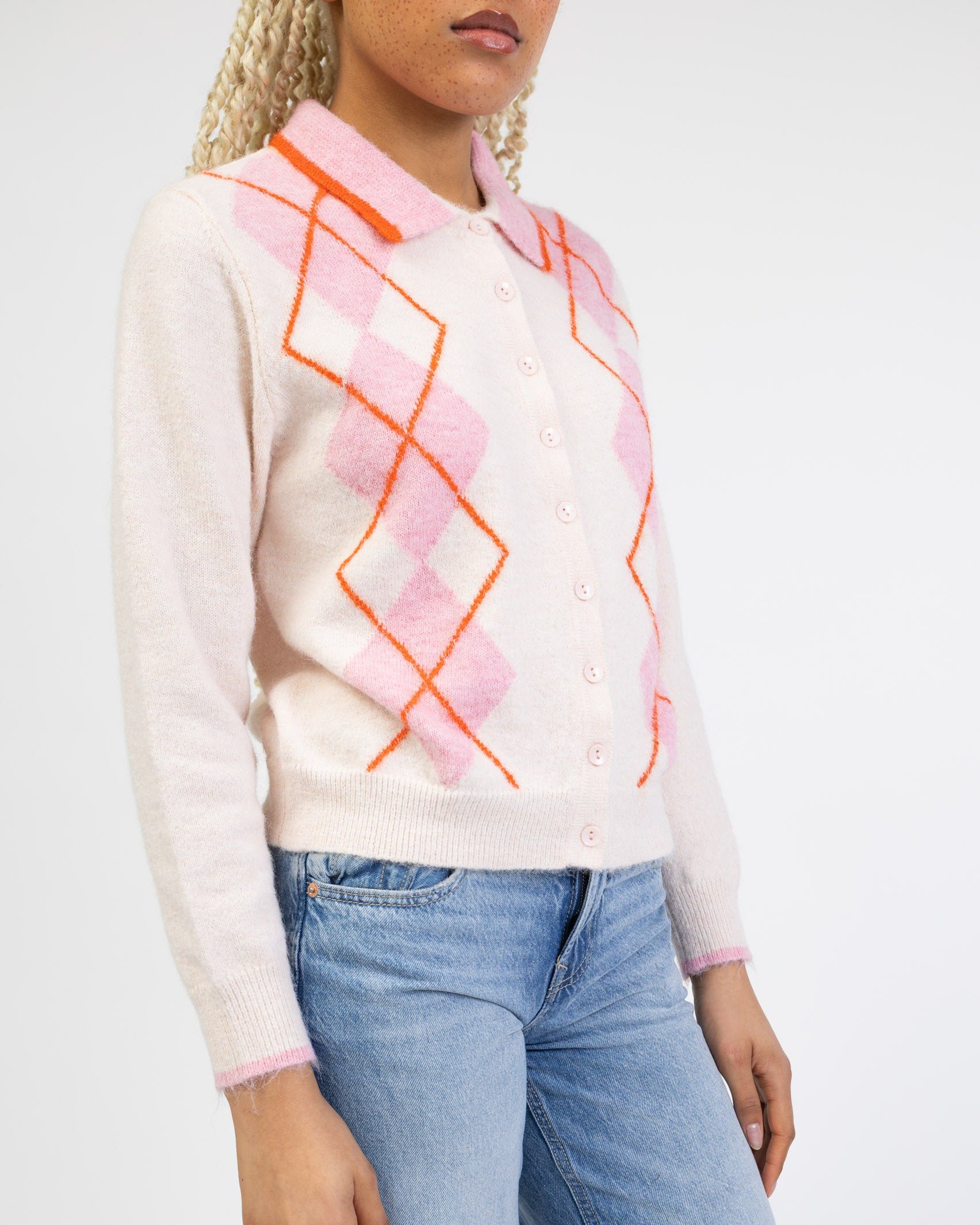 Strickjacke mit Argyle Muster