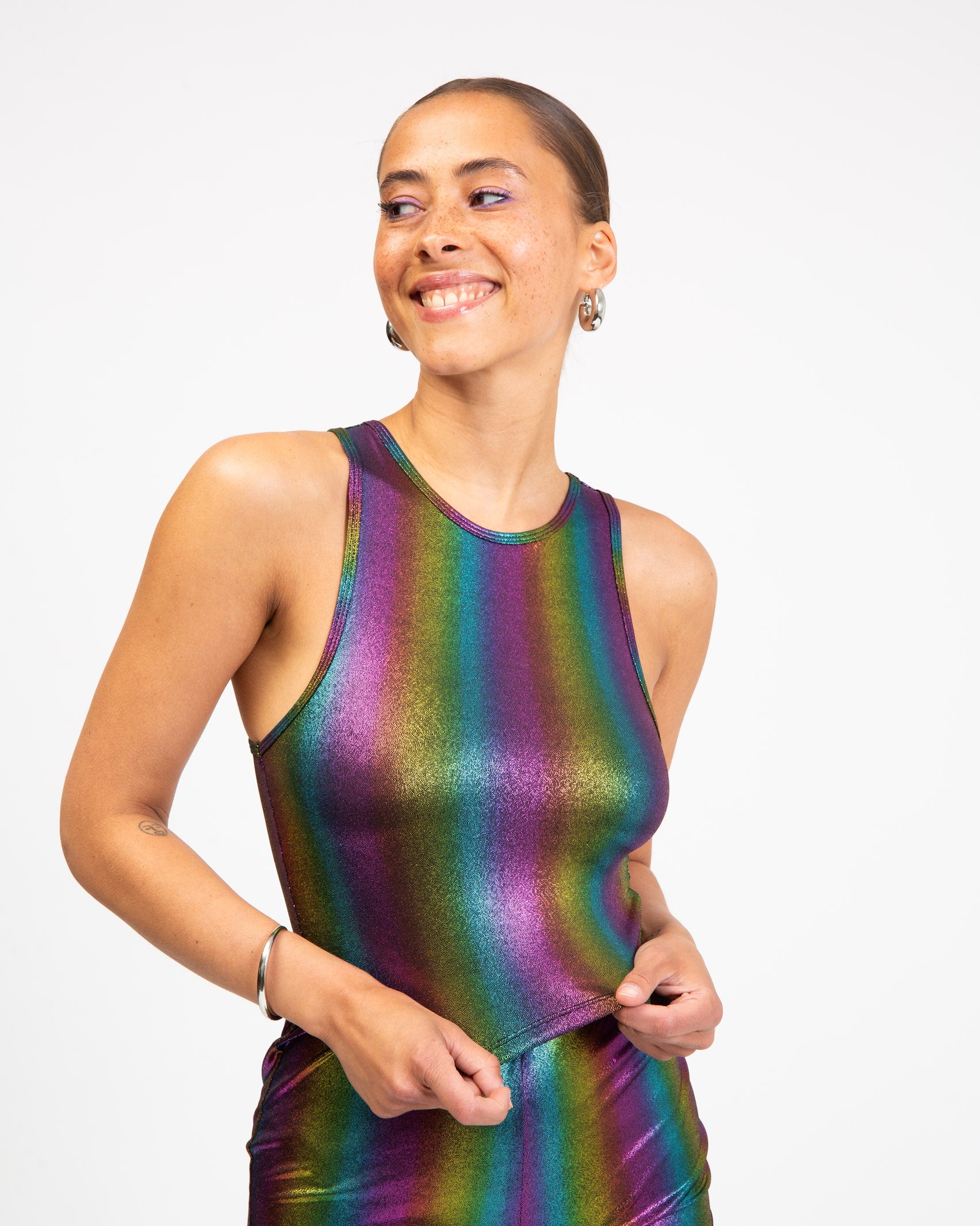 Schimmerndes Tanktop in bunten Farben