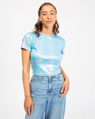 Blaues holografisches T-Shirt