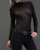 Body mit Wirbelmuster aus Strass