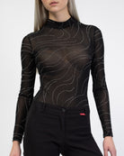 Body mit Wirbelmuster aus Strass