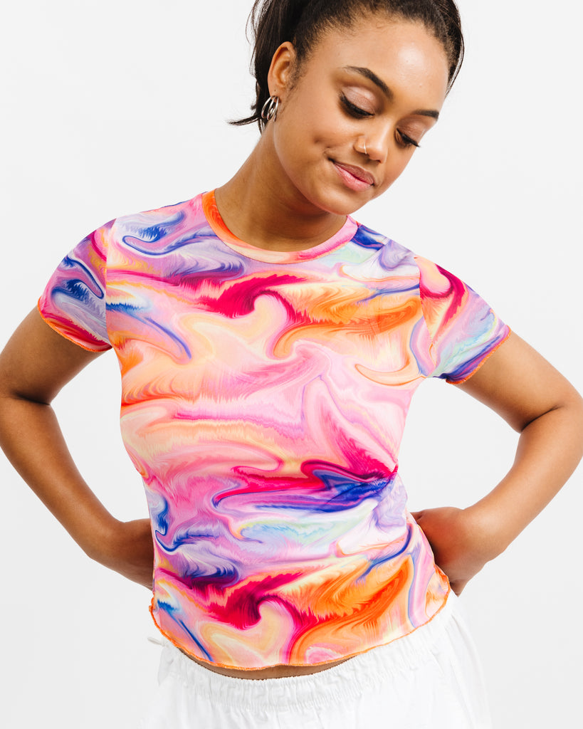 Mesh T-Shirt in leuchtenden Farben - Broke + Schön