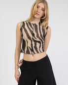 Mesh Top mit gecracktem Muster