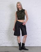 Top mit Blumenprint aus Samt
