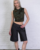 Top mit Blumenprint aus Samt