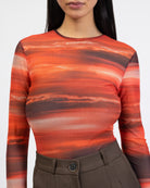 Body mit Sonnenuntergang-Print