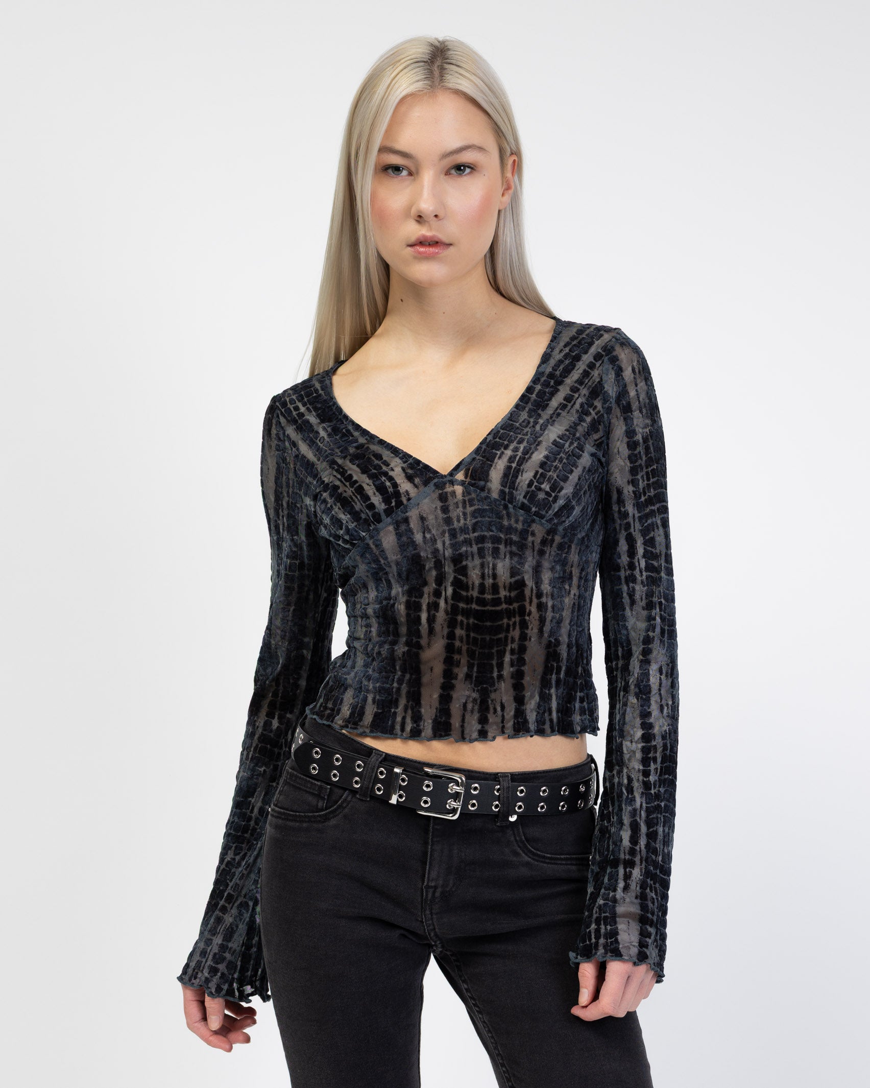 Langarmshirt mit Schlangenmuster