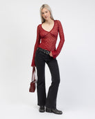 Elegantes Spitzenlangarmshirt