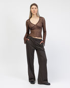 Elegantes Spitzenlangarmshirt