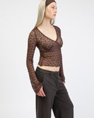 Elegantes Spitzenlangarmshirt