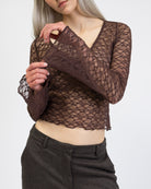 Elegantes Spitzenlangarmshirt