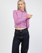 Langarmshirt mit Nahtdetails und Streifen