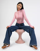 Langarmshirt mit Nahtdetails und Streifen