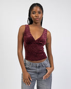 Top mit Samt Animalprint