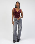 Top mit Samt Animalprint