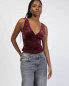 Top mit Samt Animalprint