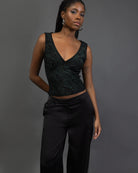 Top mit glitzerndem Marmormuster