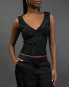 Top mit glitzerndem Marmormuster