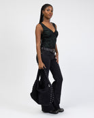 Top mit glitzerndem Marmormuster