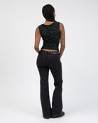 Top mit glitzerndem Marmormuster