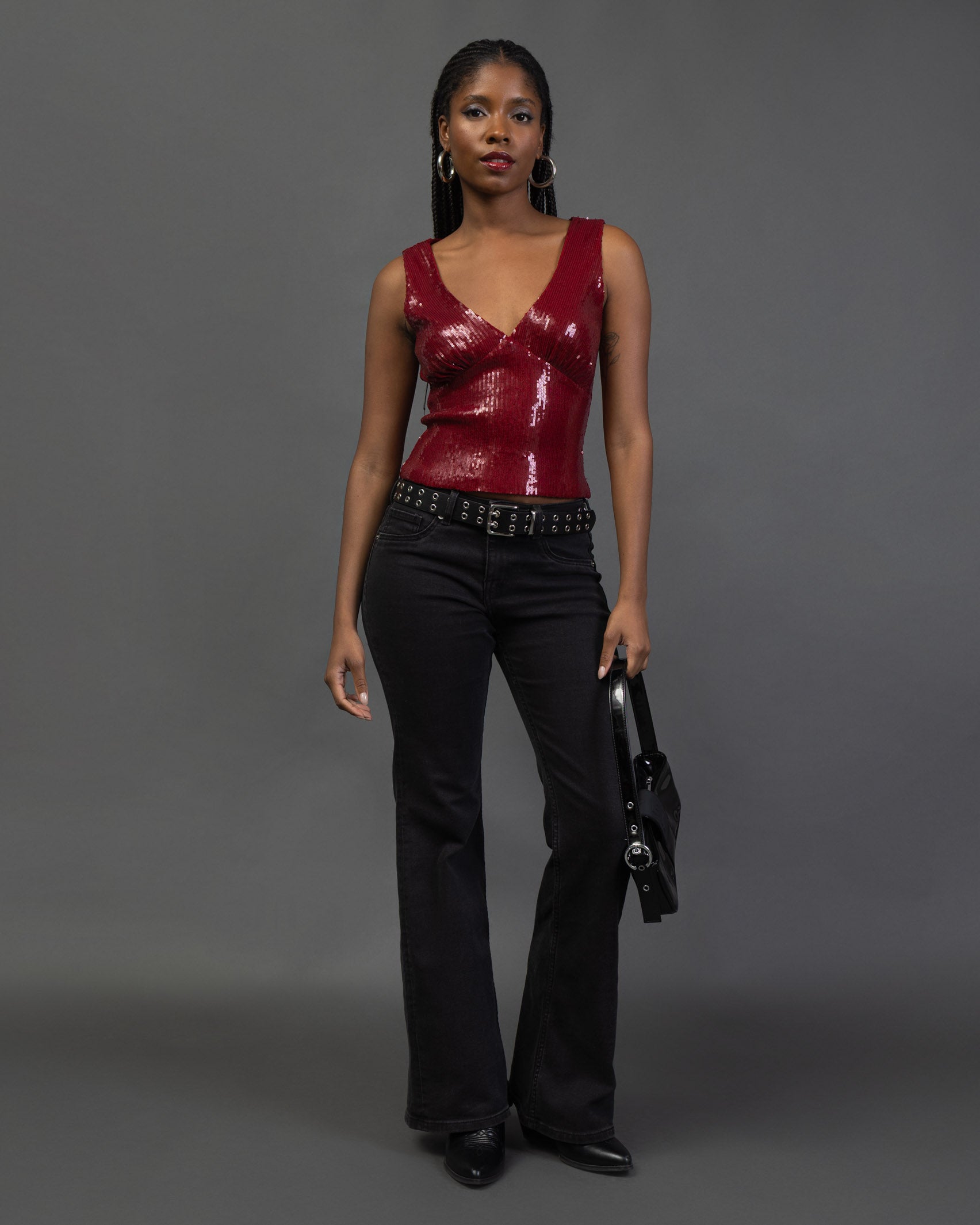 Top mit glänzenden Pailletten