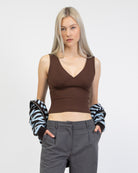 Basic Top mit V-Ausschnitt