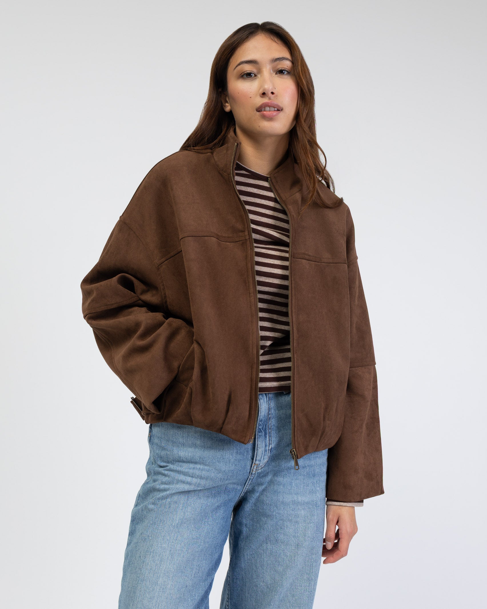 Bomberjacke in Wildlederoptik