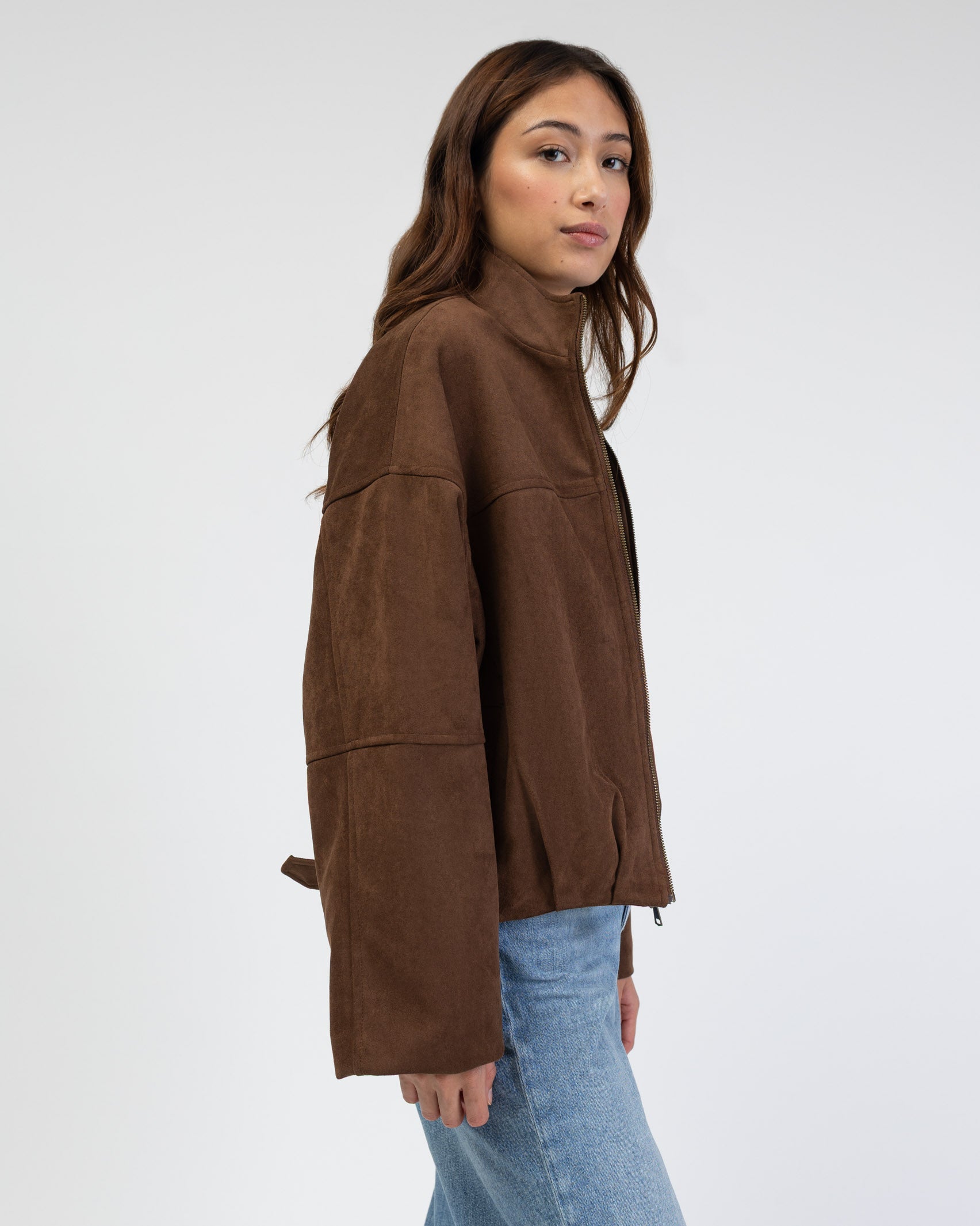 Bomberjacke in Wildlederoptik