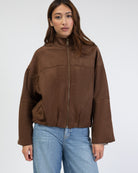 Bomberjacke in Wildlederoptik