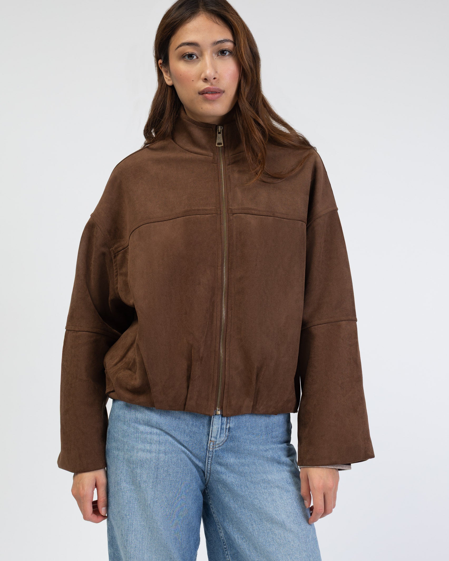 Bomberjacke in Wildlederoptik