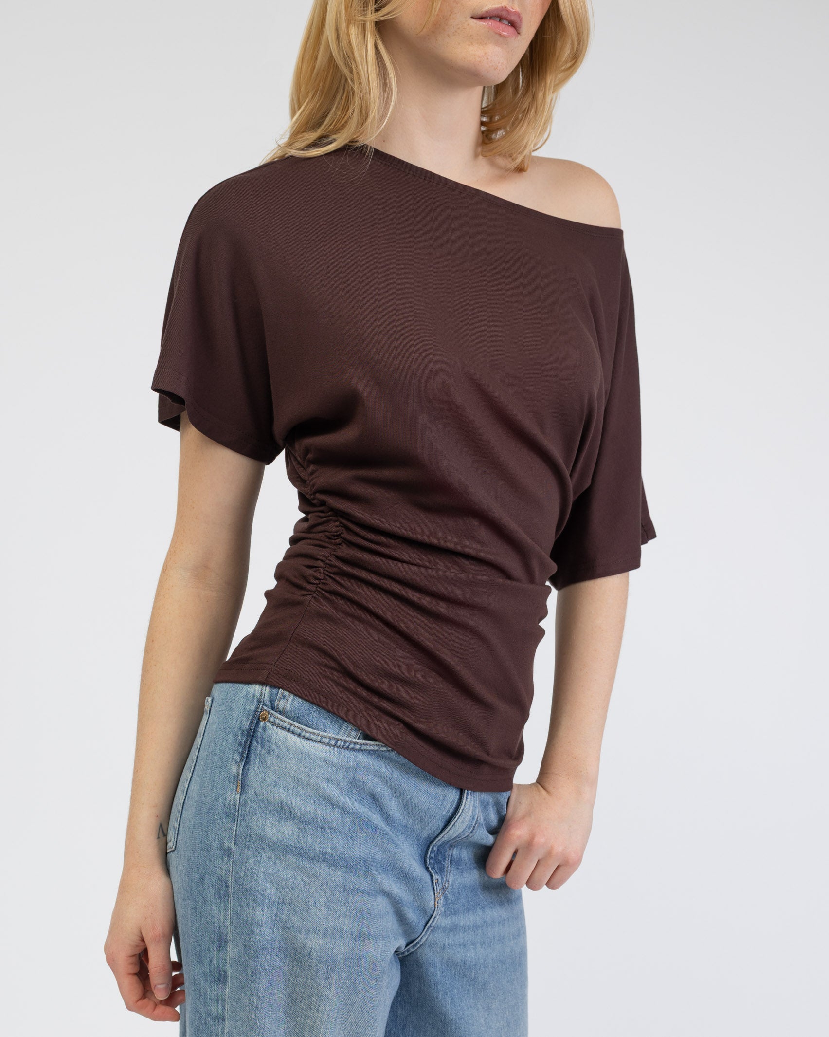 Weiches Shirt mit Raffung