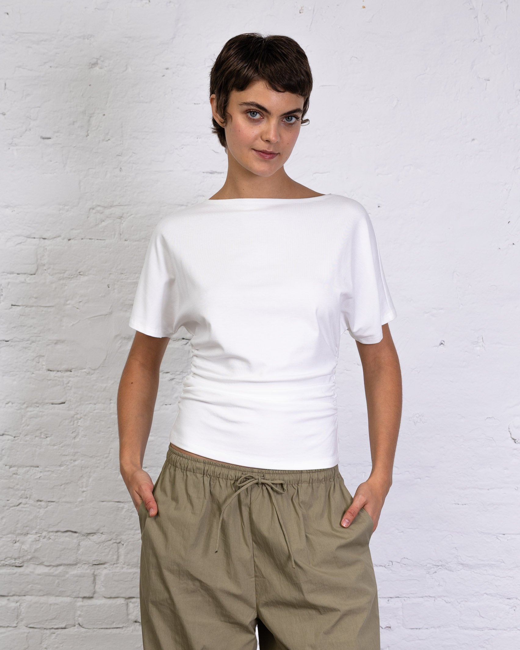Weiches Shirt mit Raffung