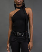 One Shoulder Top mit Schal