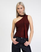 One Shoulder Top mit Schal