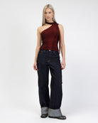 One Shoulder Top mit Schal