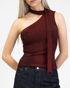 One Shoulder Top mit Schal