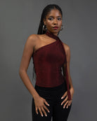 One Shoulder Top mit Schal