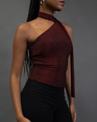 One Shoulder Top mit Schal