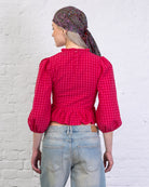 Crop Bluse mit Peplum