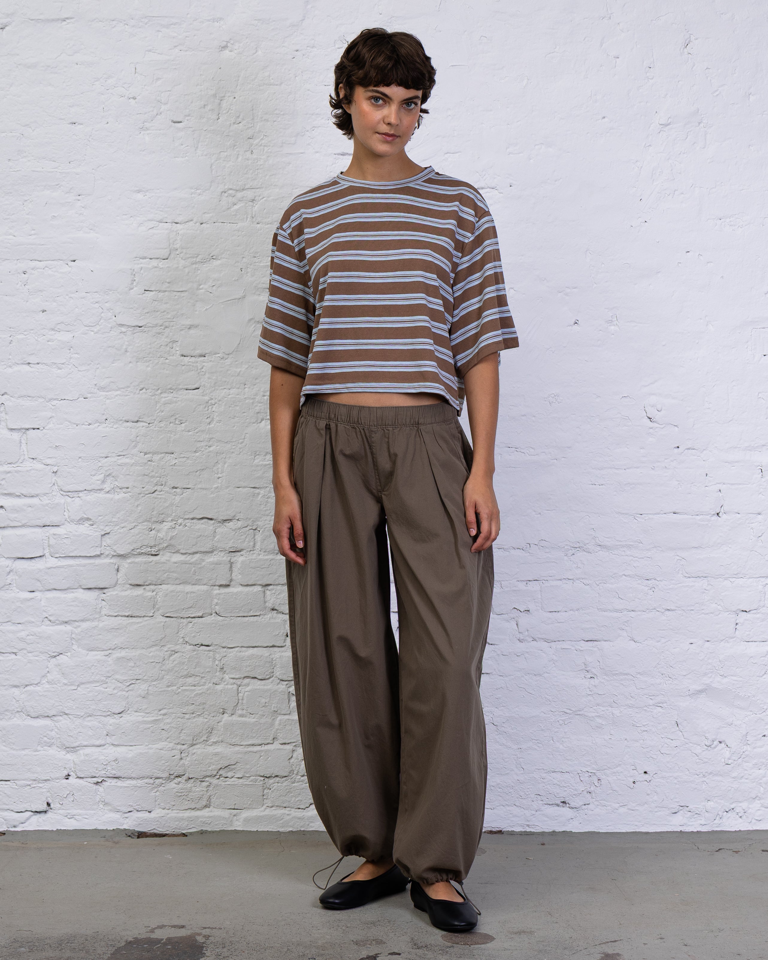 Crop T-Shirt mit Streifen